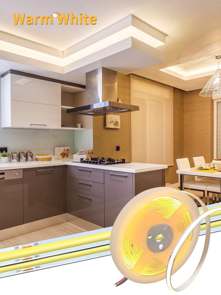 Tira LED COB Flexible de Alta Densidad para Decoración