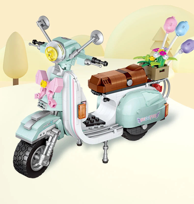 Bloques de Construcción LOZ-1117, Motocicleta Eléctrica Urbana, Modelo MOC para Armar, Decoración de Escritorio, Regalo Coleccionable para Adultos, Cumpleaños, Festividades