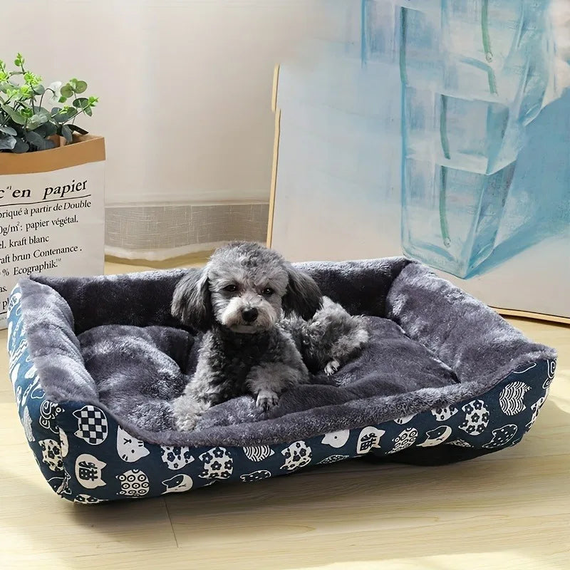 Cama Acolchada con Bordes para Perros y Gatos — Todos los Tamaños