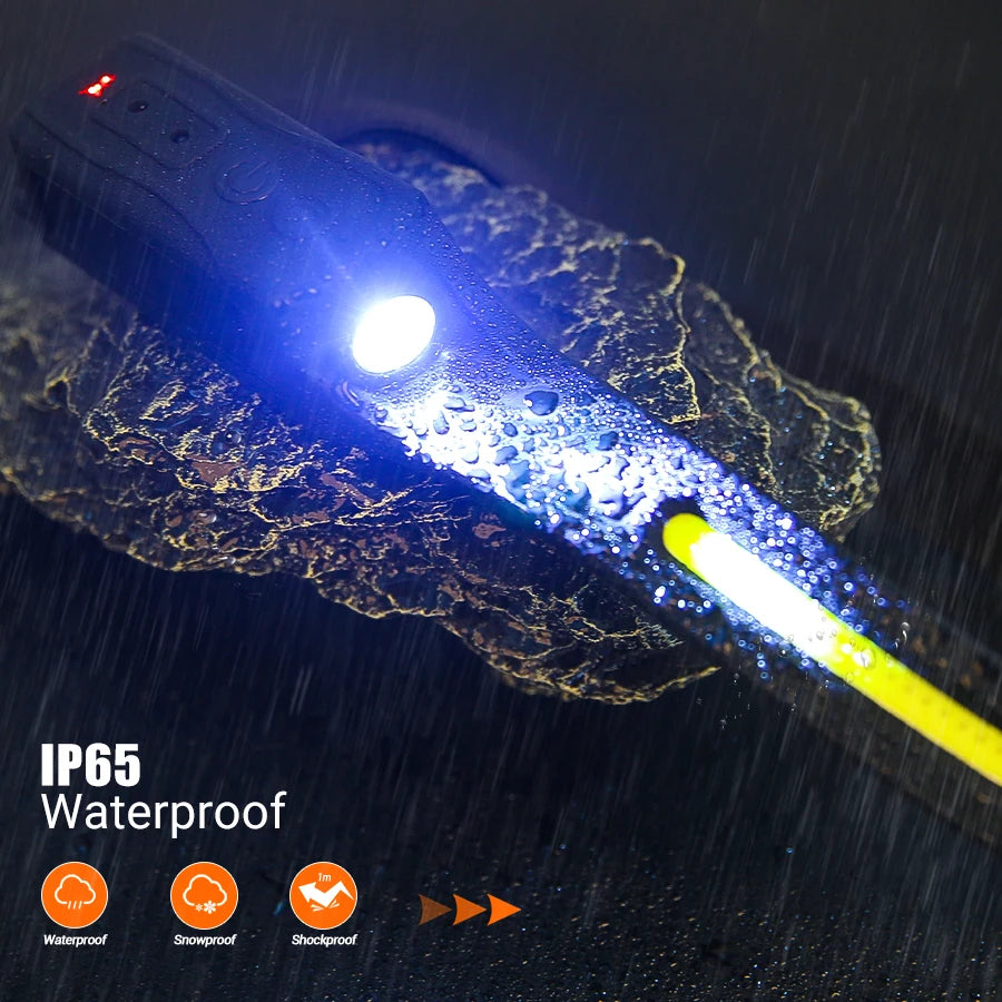 Linterna Frontal LED XPE+COB Recargable USB con Sensor Táctil