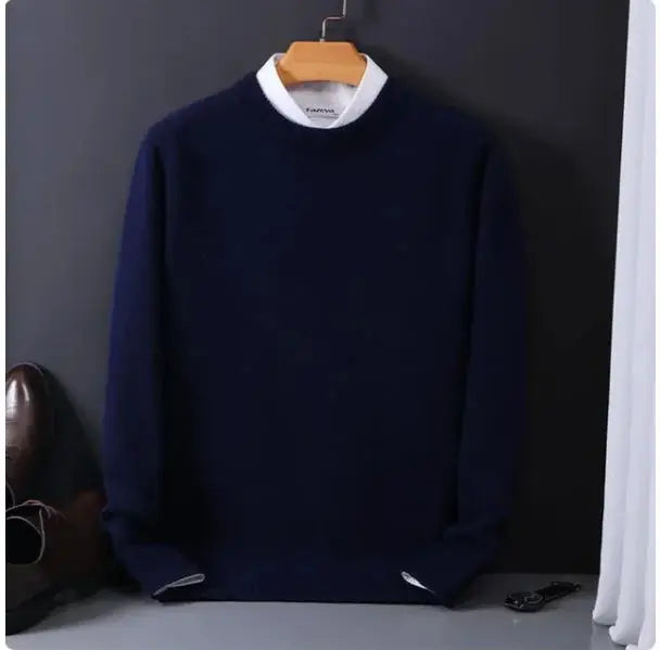Suéter de Punto con Cuello Redondo para Hombre - Holgado, Otoño Invierno