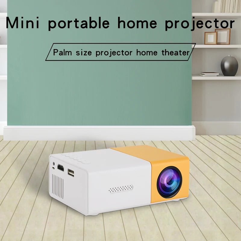 El mini proyector HD portátil YG300 es adecuado para proyectores domésticos, exteriores y portátiles, compatible con enlaces USB, HDMI y tarjetas SD