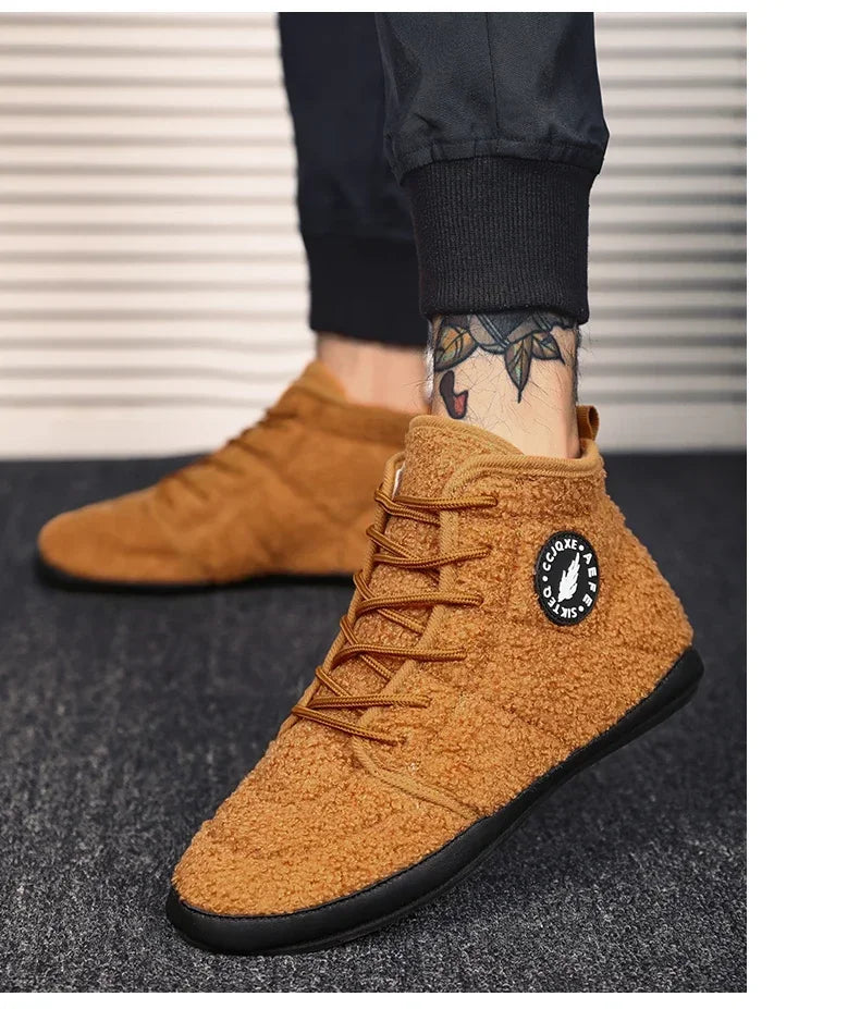 YRZL zapatos de algodón para hombre, zapatillas ligeras de invierno de alta calidad, mocasines de algodón para interiores de felpa, zapatos cálidos de invierno para hombre