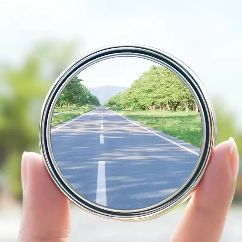Espejo de punto ciego convexo con marco redondo, gran angular de 360 grados, espejo retrovisor transparente ajustable, accesorios para coche, 2 uds.