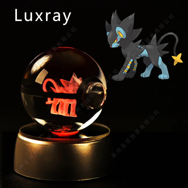Lámpara Nocturna Pokémon Bola de Cristal 3D Pikachu