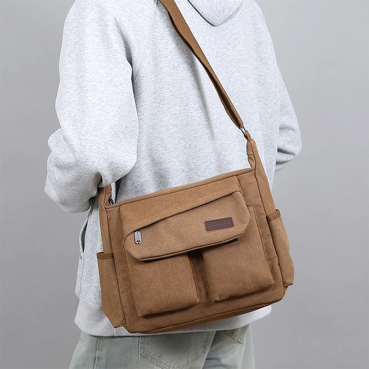 Bolso Bandolera para Hombre con Múltiples Bolsillos para Uso Urbano y Viajes