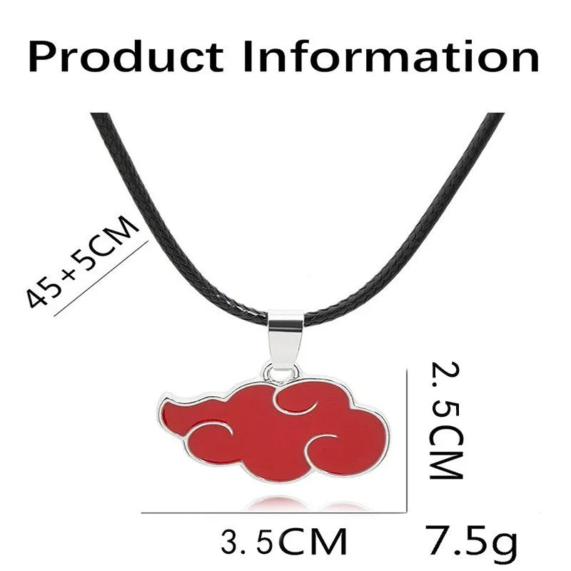 Disfraz de Anime Akatsuki, bata de nube roja con collar, diadema, conjunto de anillo para juego de rol, disfraz de juego para niños y adultos