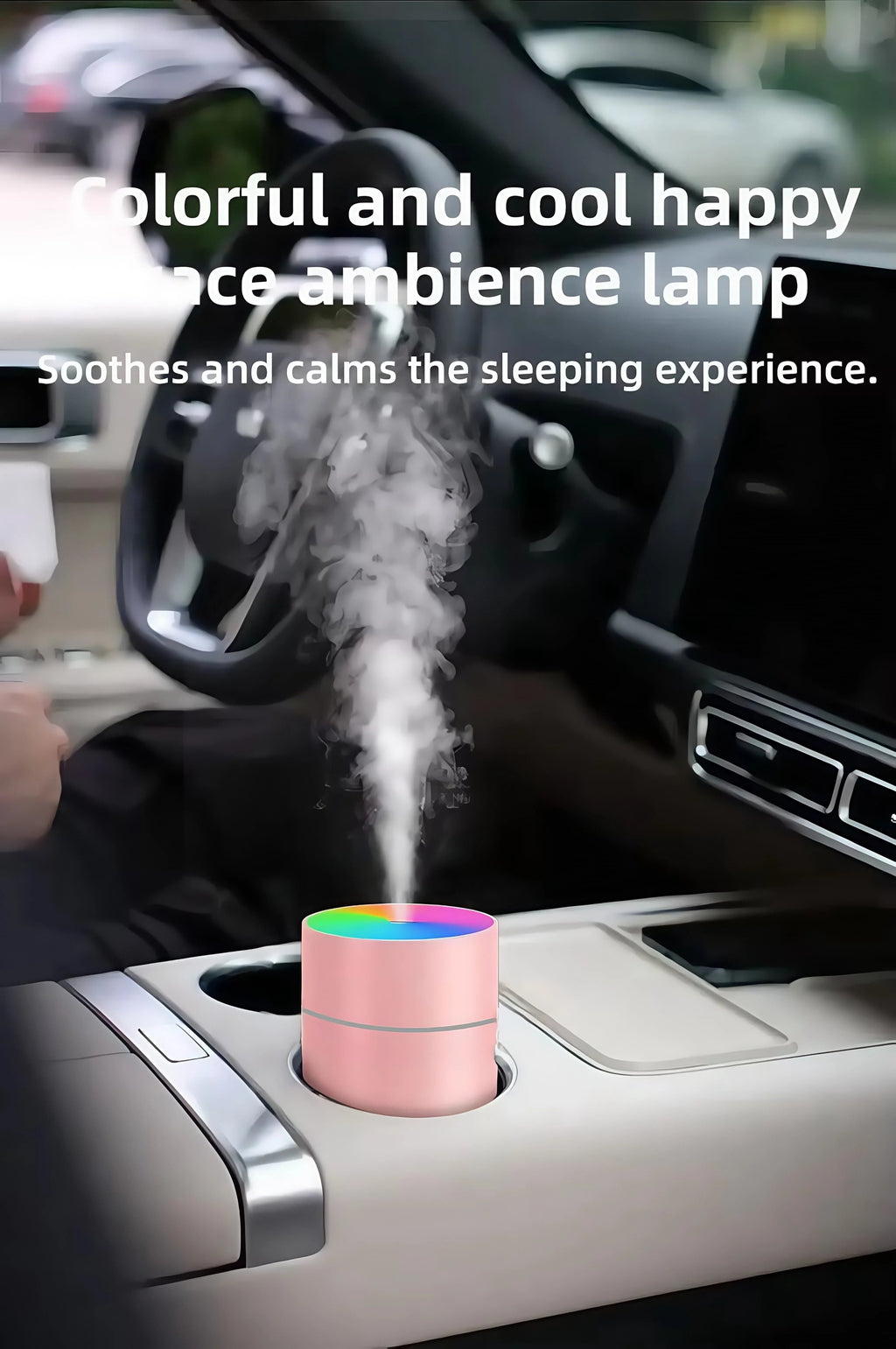 Humidificador ultrasónico USB 200ml con luz LED y difusor de aromas para auto y hogar