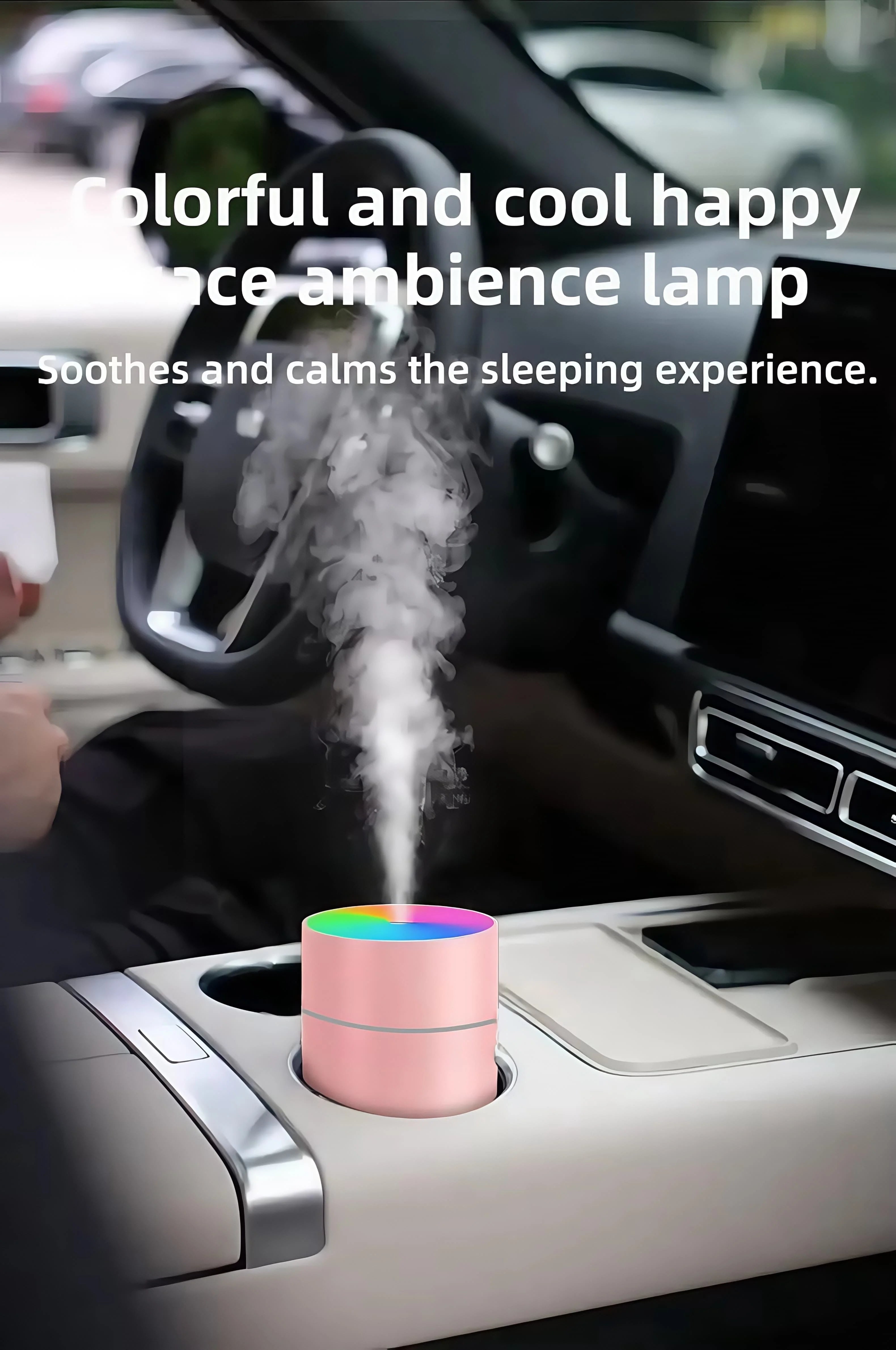 Humidificador ultrasónico USB 200ml con luz LED y difusor de aromas para auto y hogar
