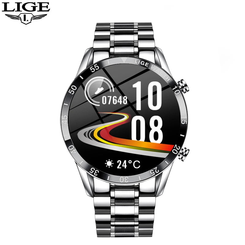 Smartwatch LIGE de lujo para hombre con llamadas Bluetooth y monitor de salud