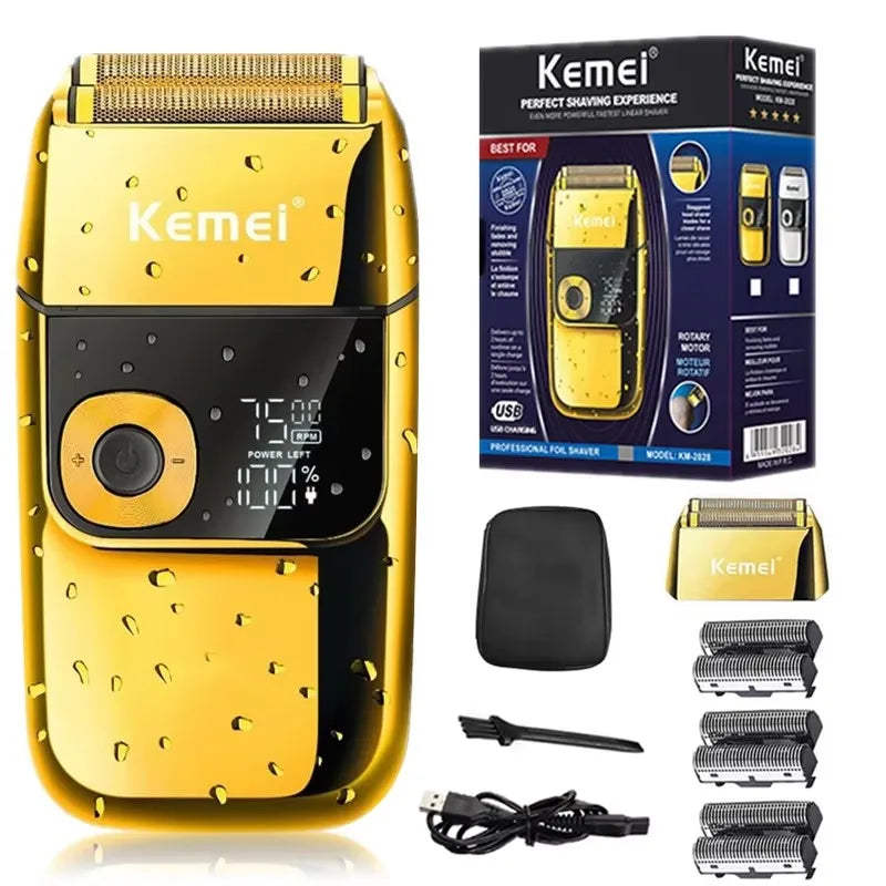 Afeitadora Inalámbrica Kemei Doble Hoja Recargable