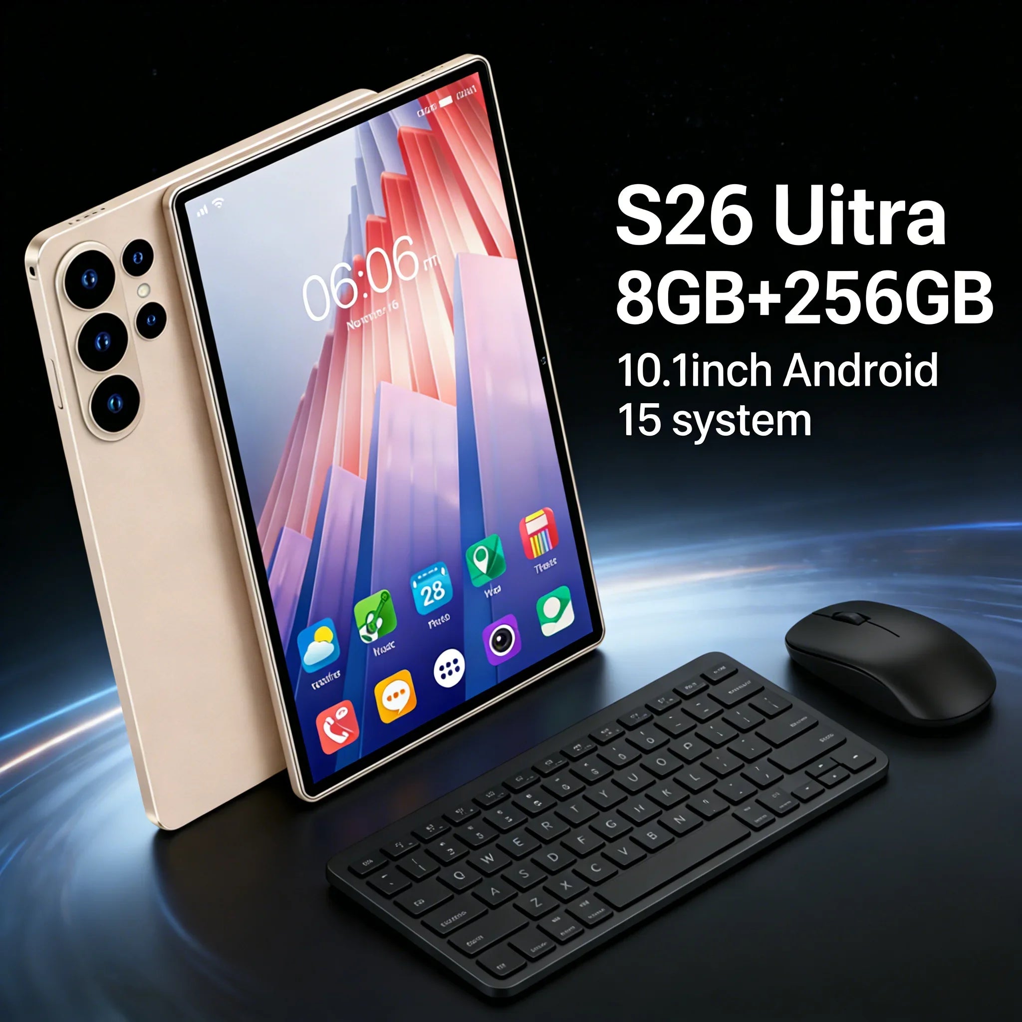 Tablet Android 15 de 8GB+256GB, Tablet con Cámara HD y Batería de 4000mAh, Tablet Android Multifuncional