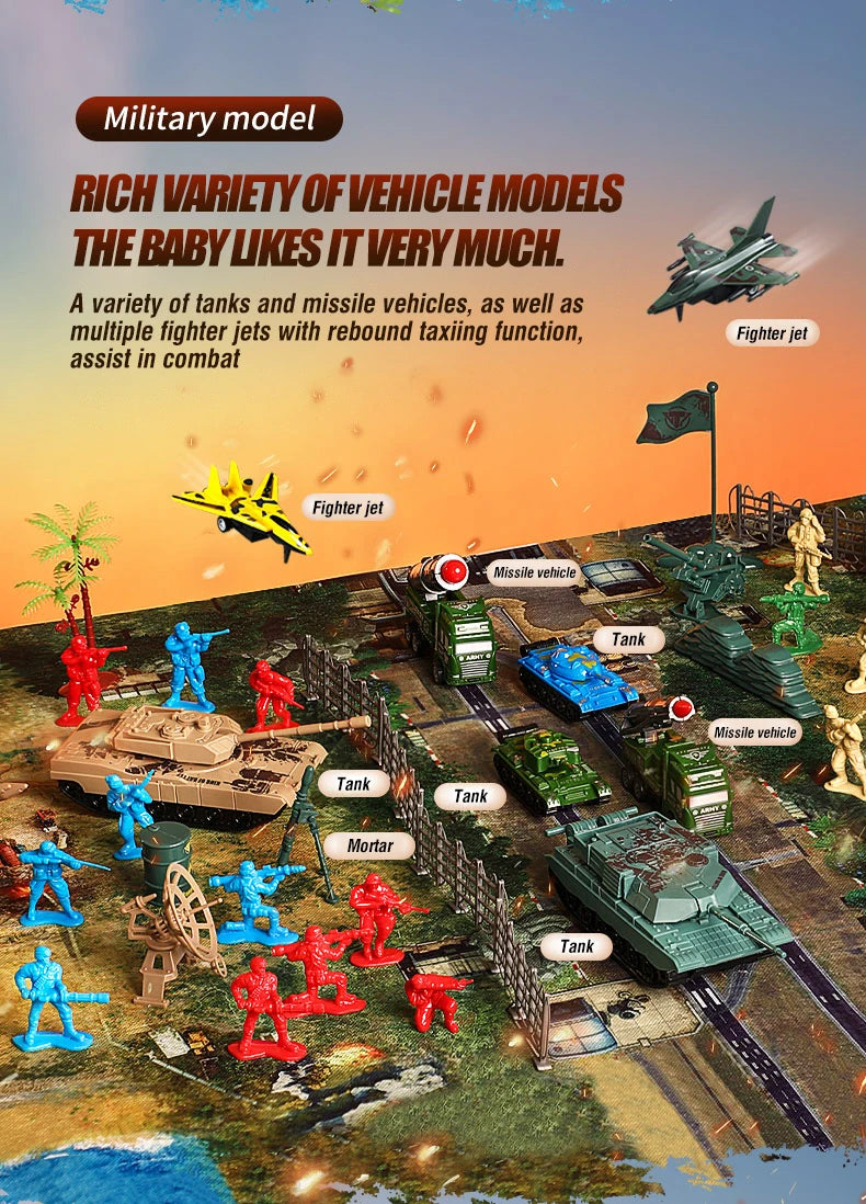 Set de Juguetes Militares con Soldados y Tanques para Niños