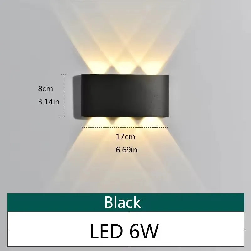 Lámpara de Pared LED Exterior IP65 Impermeable Moderna para Hogar