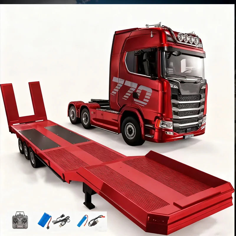 HUINA 1501 770S 1502 1/18 RC Tractor 2,4G 19CH RC camión remolque de ingeniería con luces y sistema de sonido RC coche modelo juguete para regalo