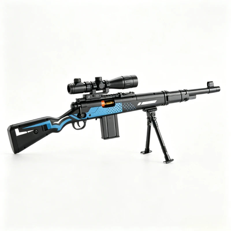 Pistola de Juguete de Dardos Blandos 98K con Expulsión de Cartuchos, Mira Telescópica y Trípode, Rifle de Francotirador de Dardos Blandos, Lanzador de Dardos de Espuma con Cierre de Tirador, Juguete Seguro para Exteriores