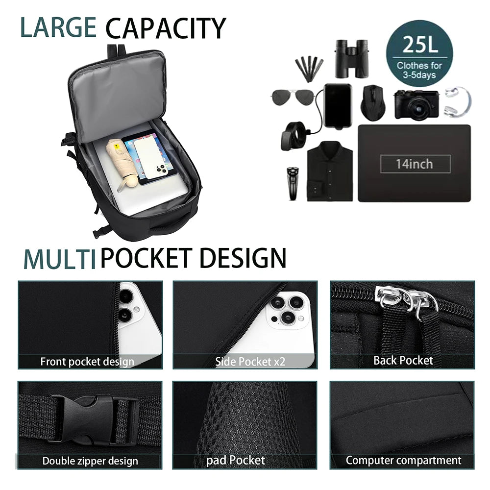 Mochila, multifuncional, mochila de gran capacidad, bolsa de equipaje de viaje de negocios, mochila, bolsa de viaje, bolsa de ordenador liviana