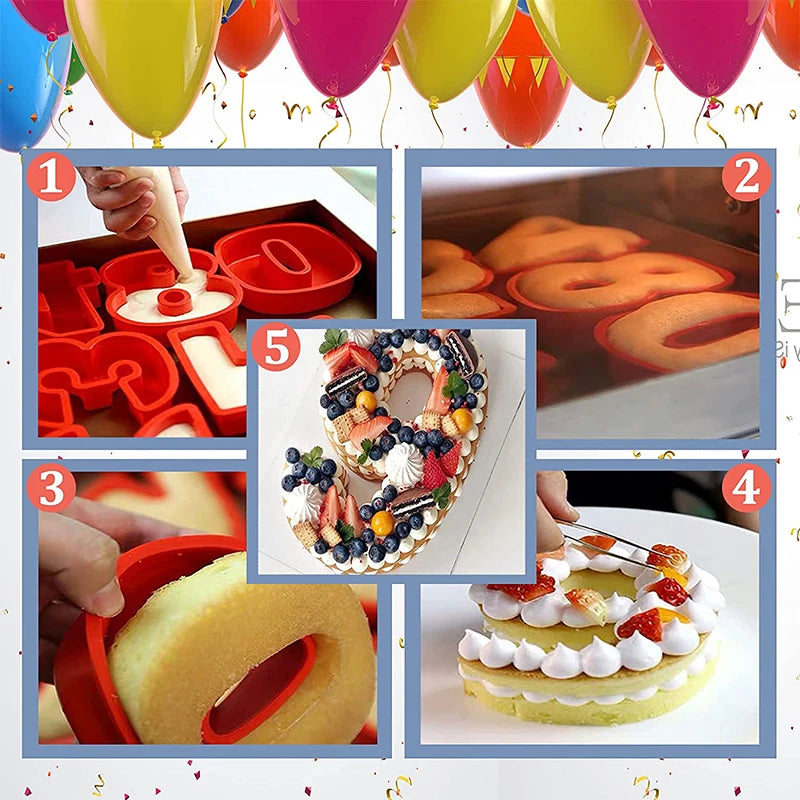 LMETJMA-Molde de pastel con números grandes 3D, 10 pulgadas, 0-9, moldes digitales de silicona para pasteles, formas para hornear para cumpleaños y aniversario de boda, JT131