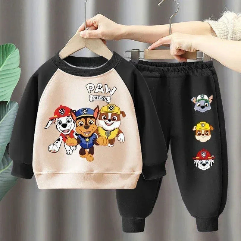 Conjuntos de sudadera de manga larga para niños de PAW Patrol, primavera y otoño, jersey + pantalón para niños, traje de 2 piezas, conjuntos de ropa deportiva para niños