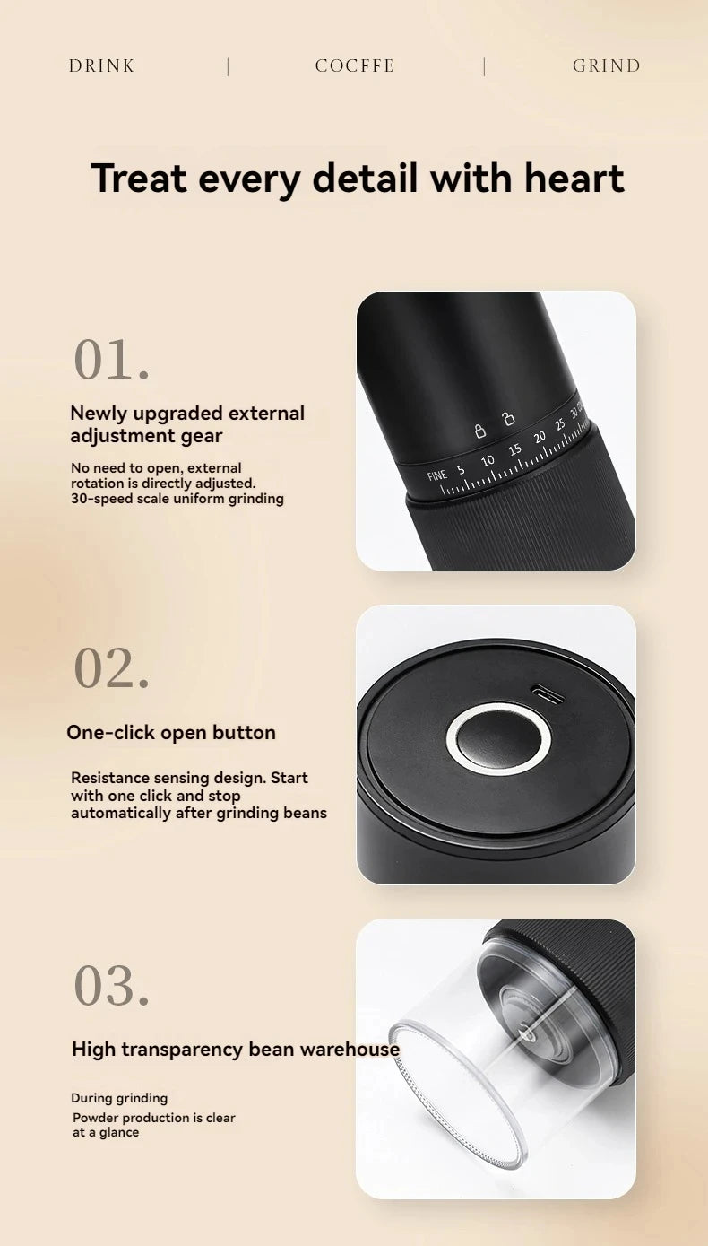 Molinillo de Café Portátil Manual 30 Engranajes