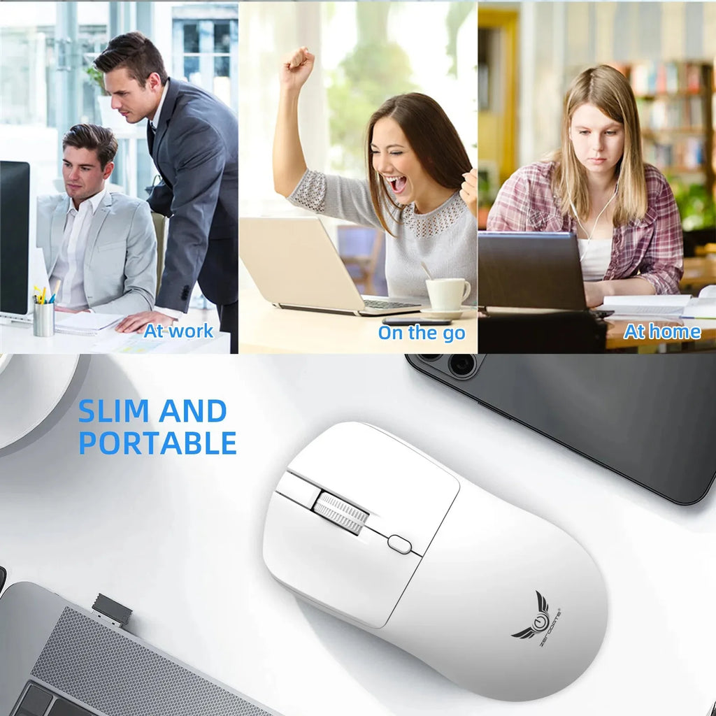 Ratón inalámbrico de 2,4G para videojuegos, ergonómico, 800-1200-1600 DPI, recargable, para oficina, PC, portátil, Macbook Pro