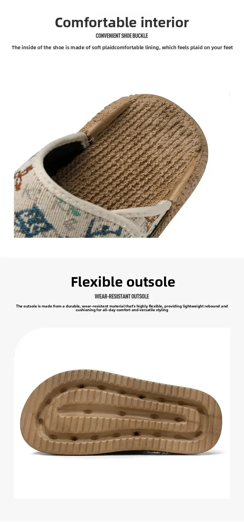 Zapatillas de casa de algodón transpirables con estampado floral