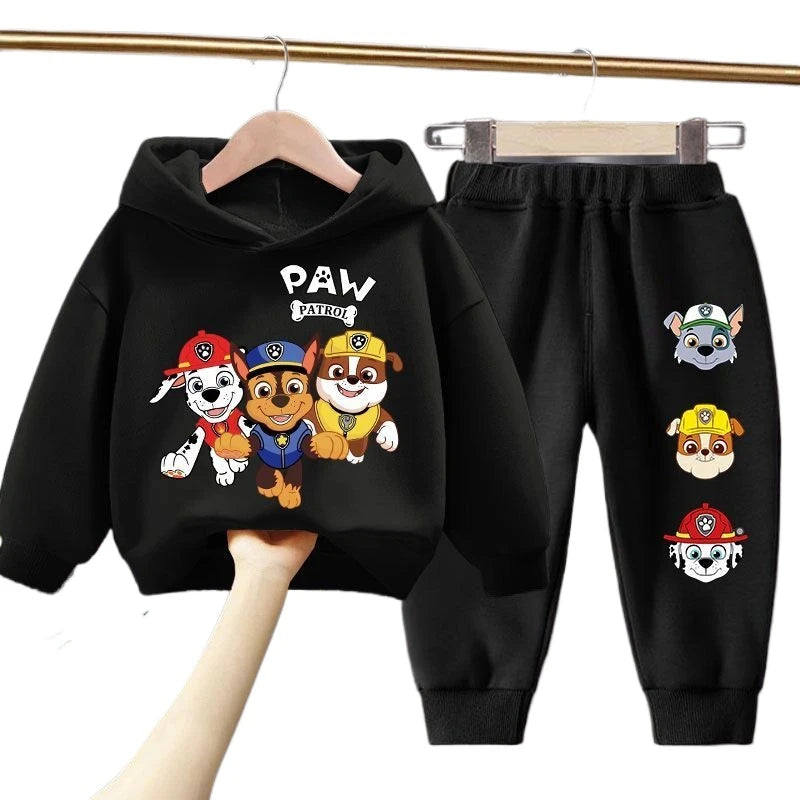 Conjunto de ropa para niños de primavera y otoño, sudadera fina y pantalón de chándal, traje de dos piezas, chándal para niños de la patrulla canina