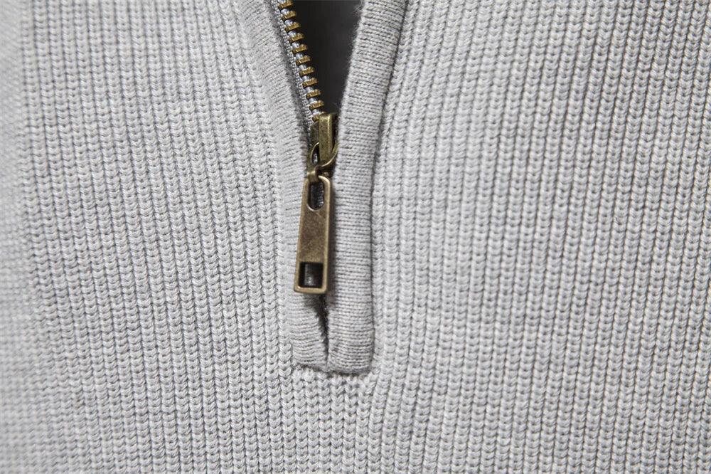 Cárdigans de algodón con cremallera para hombre, suéteres sociales informales a la moda, suéter de punto cálido de cuello alto para invierno, novedad de 2023