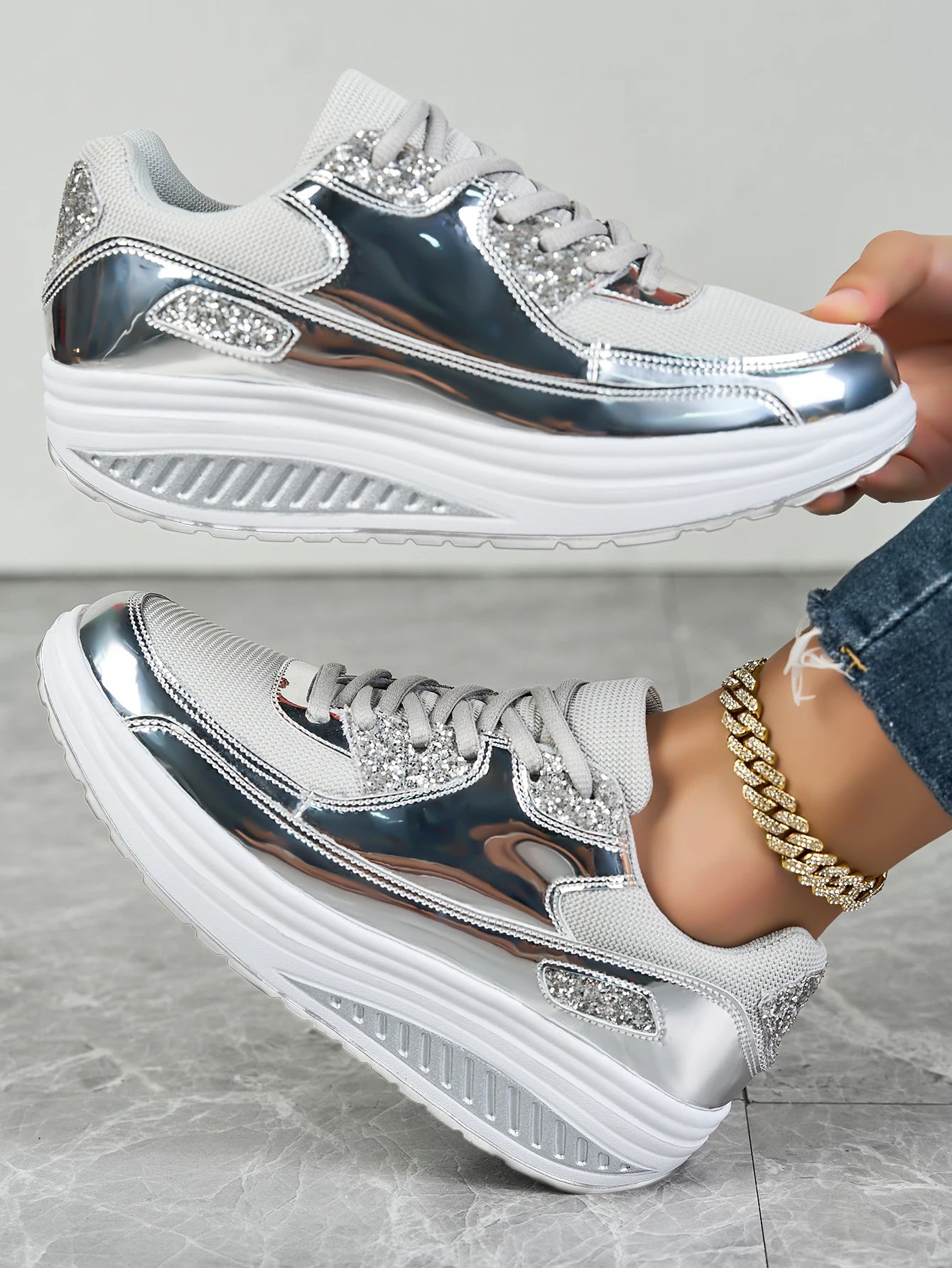Zapatos deportivos de malla plana para mujer, calzado deportivo cómodo y transpirable con cordones, a la moda, para primavera y otoño