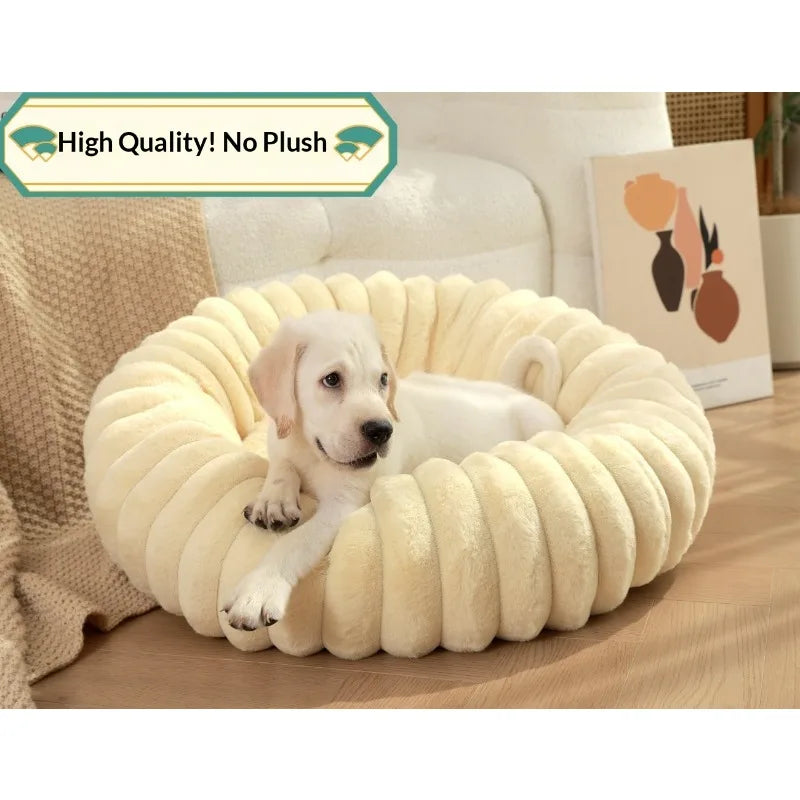 Cama Donut para Gatos y Perros Pequeños con Felpa Suave