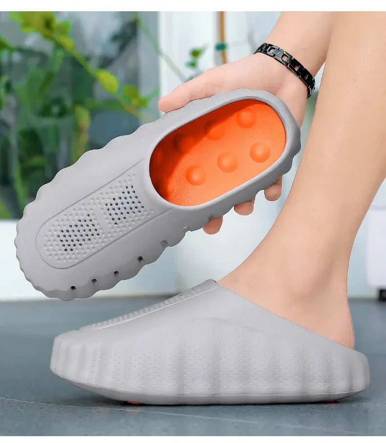 Zuecos unisex con suela de acupresión, antideslizantes para playa y uso diario