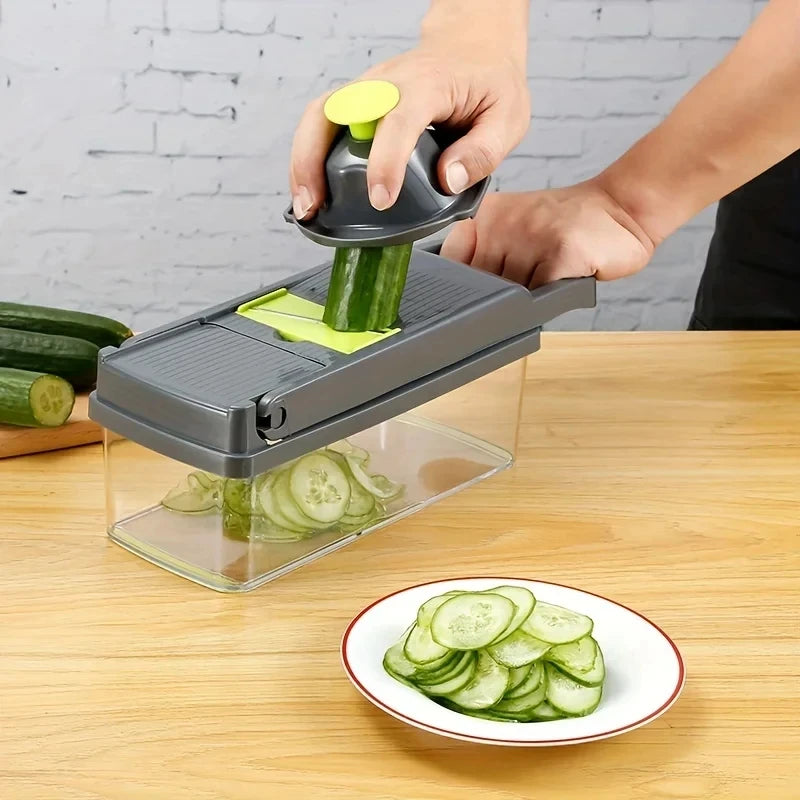 Picadora de verduras multifuncional, cortador de cebolla, ralladores de alimentos, rebanador, Dicer, desmontable, accesorios de cocina, paquete de 15