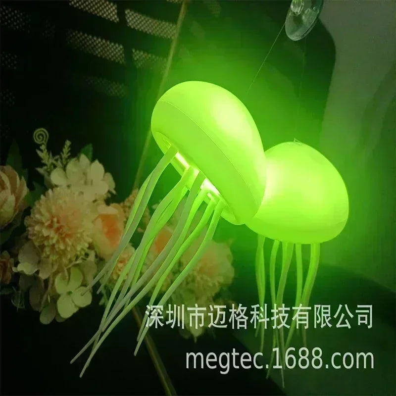 Lámpara de medusa silenciosa mejorada, luz de pez gelatina con patas de baile, control de voz para dormitorios, salas de estar y regalos de Navidad