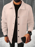 Chaqueta de Hombre con Botones, Mezcla de Lana, Estilo Casual con Solapa