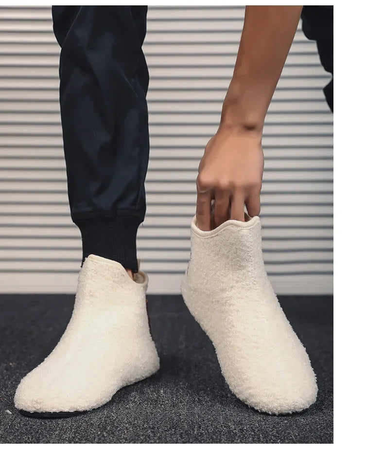 YRZL, zapatos de algodón de invierno para hombre, zapatillas ligeras sin cordones de alta calidad, mocasines de algodón de felpa para interiores, zapatos cálidos de invierno para hombre