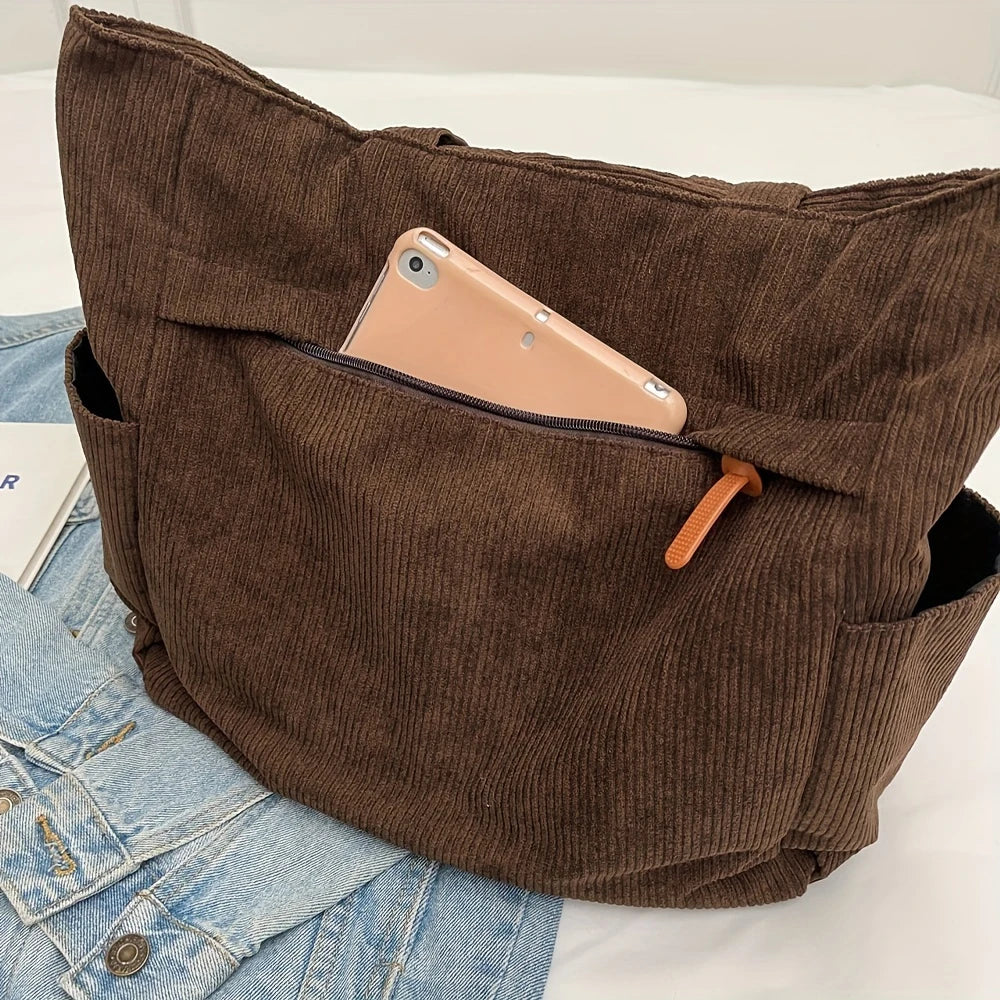 Bolso de Lona Polar de Gran Capacidad para Mujer