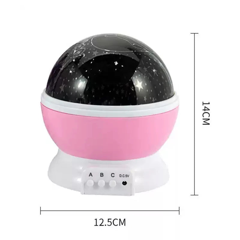 Proyector de lámpara de noche, proyector de luz nocturna de cielo estrellado, decoración de lámpara de bebé, proyector giratorio de Luna y galaxia para guardería, luz de mesa