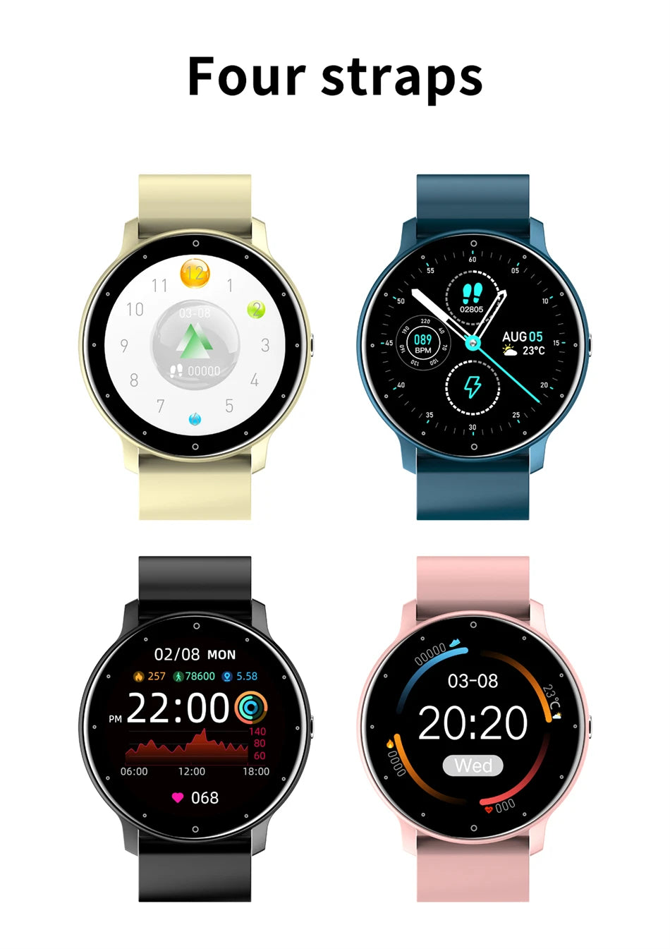 Reloj Inteligente LIGE Pantalla Táctil IP67