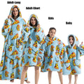 Sudaderas con capucha de invierno para hombre y mujer, jersey de lana gigante para TV, manta de gran tamaño con mangas, ropa de calabaza de Halloween para adultos