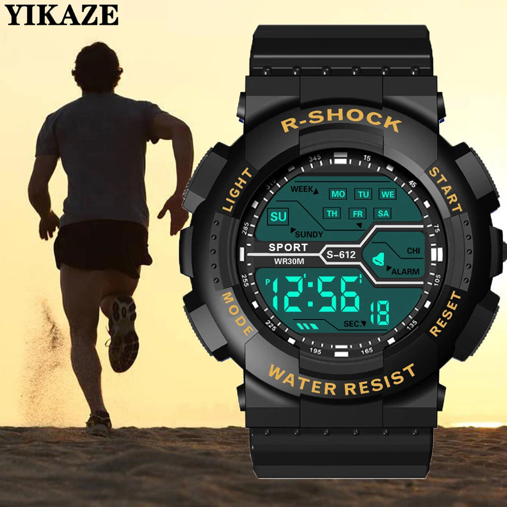 Reloj Digital Deportivo LED Resistente al Agua 30m