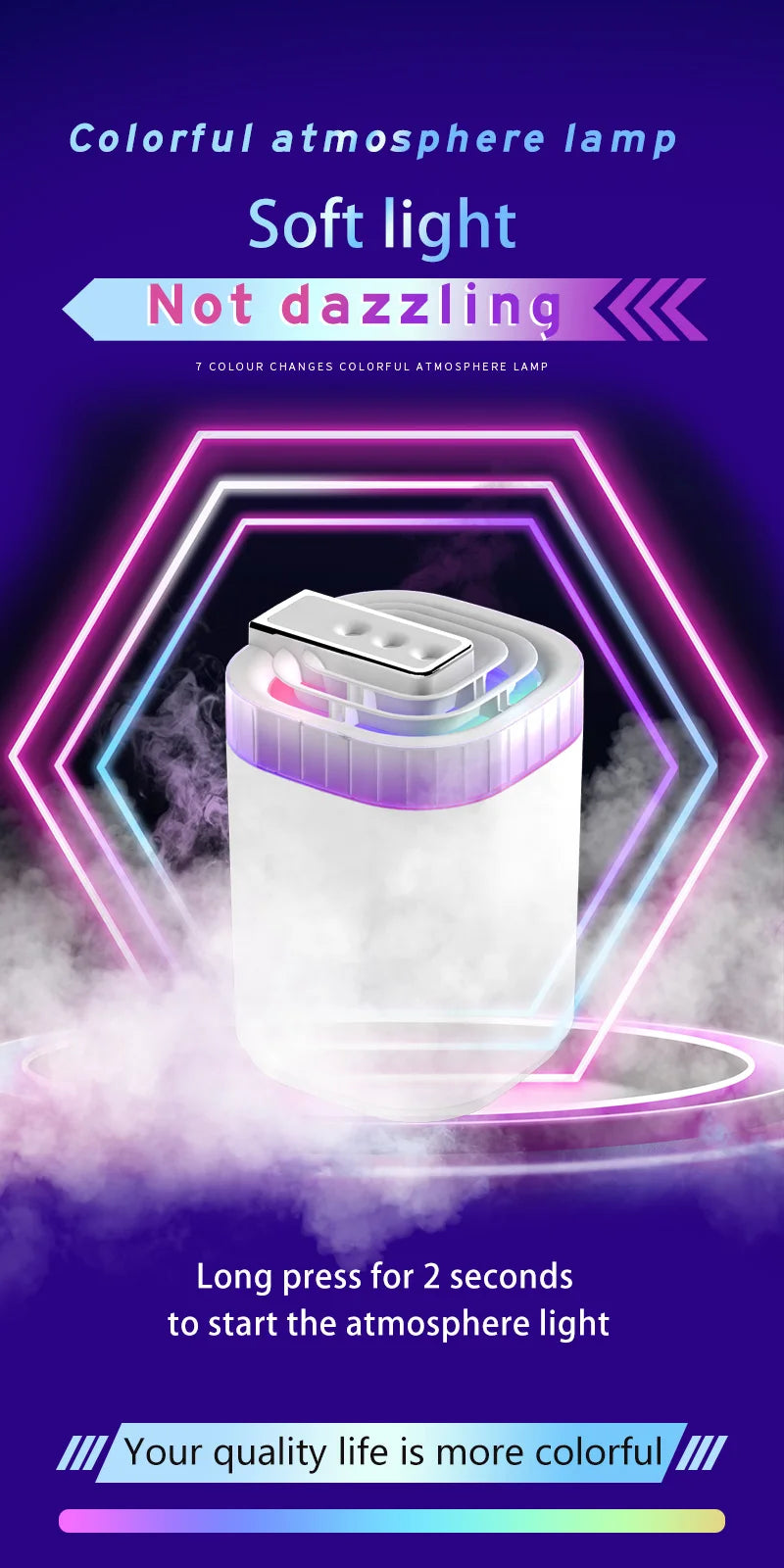 Humidificador Ultrasónico 3L con Luz Nocturna USB