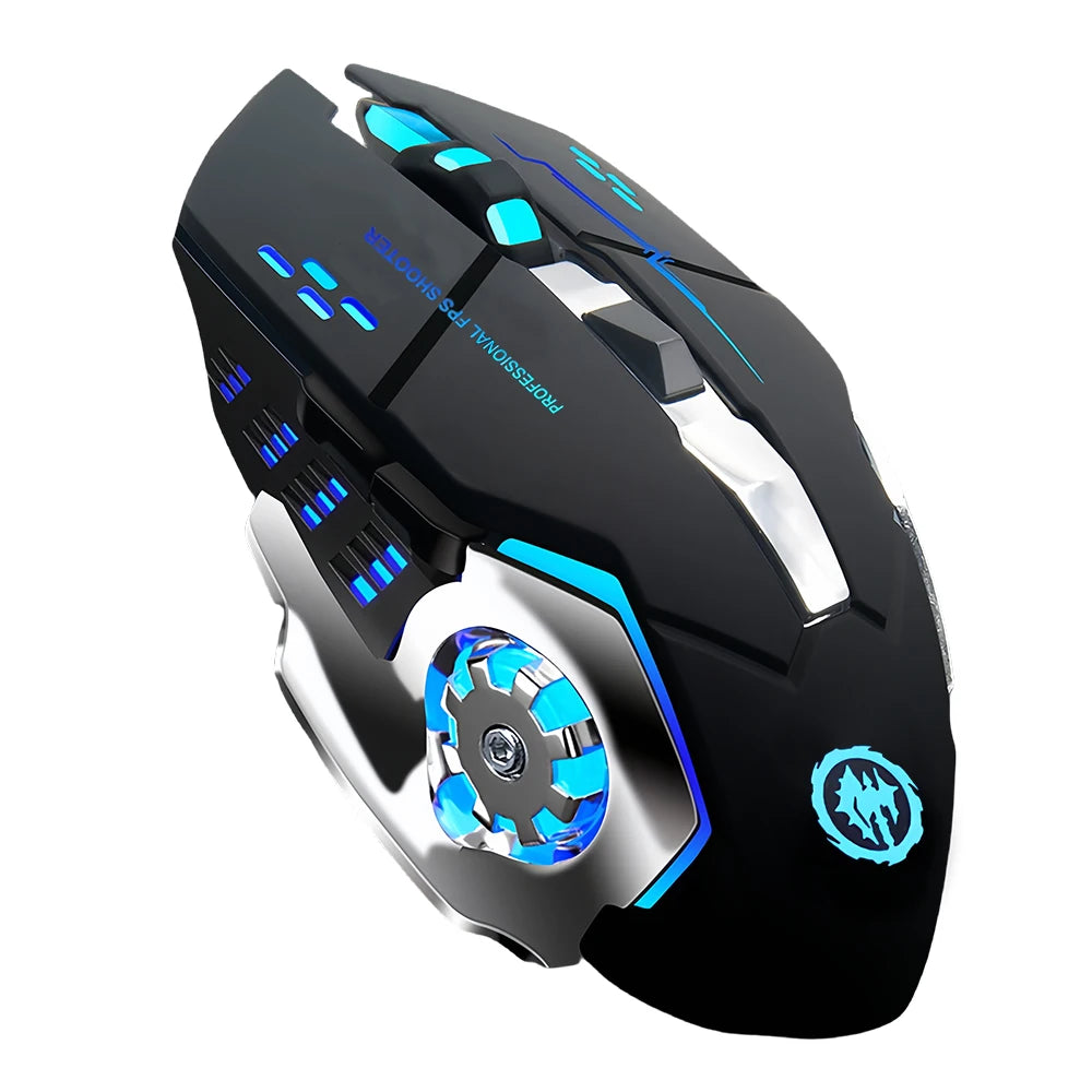 Ratón inalámbrico de 2,4G con Bluetooth, ratón retroiluminado RGB para juegos, ratón recargable, ratón silencioso de 3600 DPI para Macbook y portátil