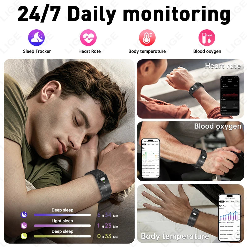 LIGE Pulsera Inteligente ECG+PPG Grado Médico