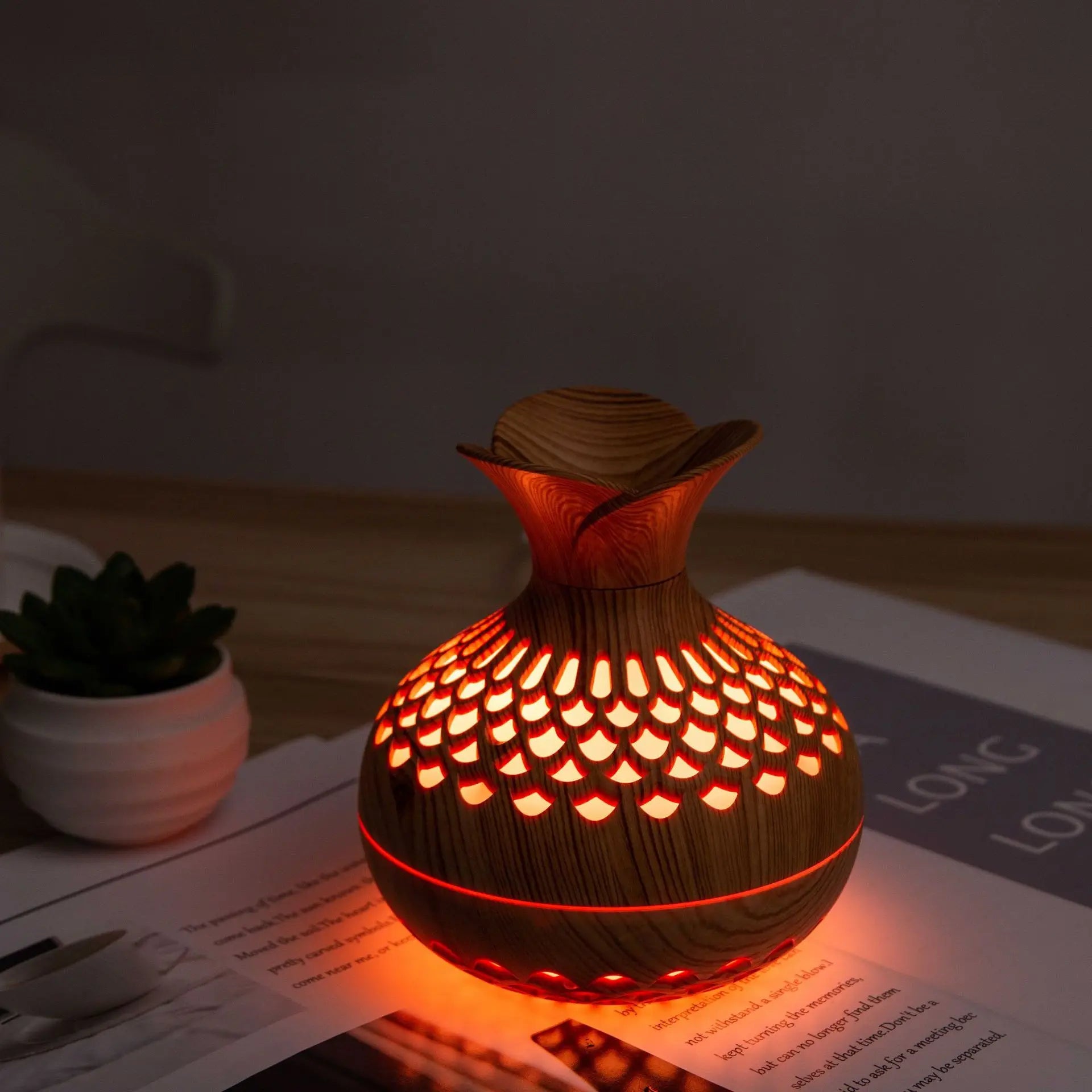 Humidificador ultrasónico USB 300 ml con difusor de aromas y luz nocturna