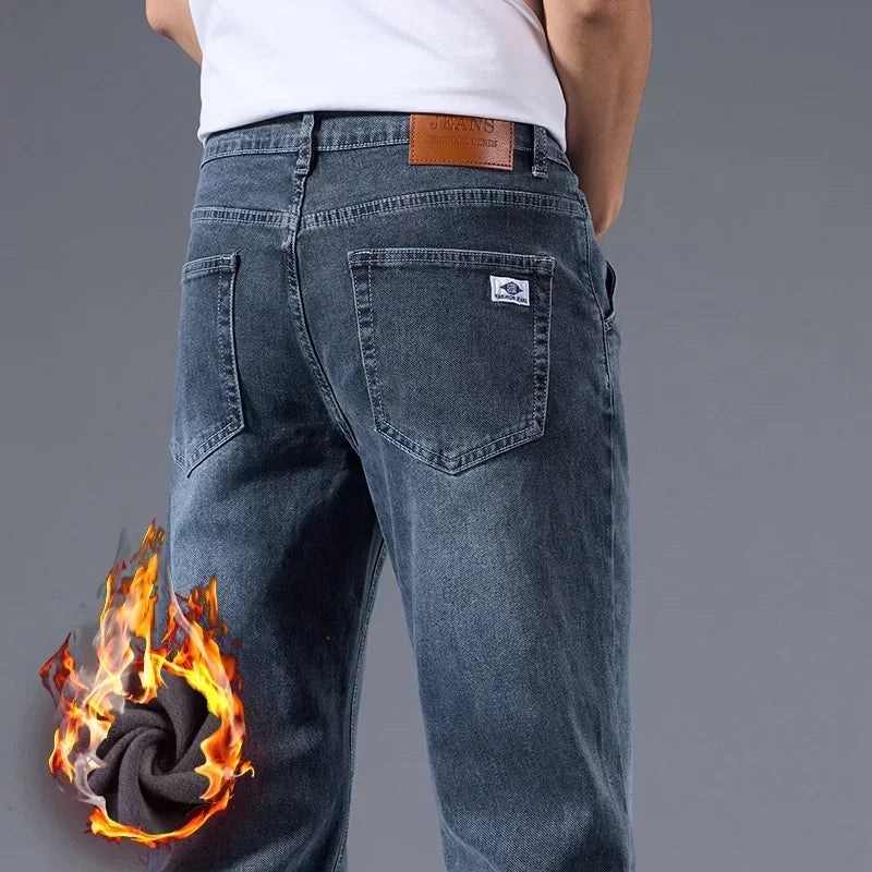 Pantalones Vaqueros de Lana para Hombre, Terciopelo, Recto Clásico