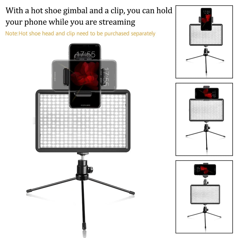 Luz LED Regulable para Video y Fotografía con Trípode 6/8"