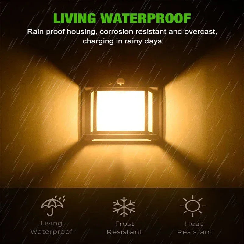 Luz de pared impermeable para exteriores con energía Solar con Sensor de movimiento filamento de tungsteno decoración de jardín lámpara LED 3 modos 1-4 Uds