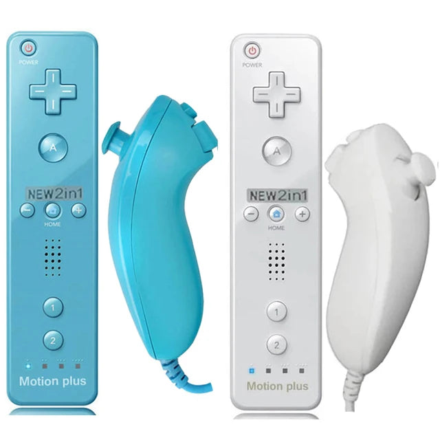Pack 2 Controles Motion Plus con Nunchuck para Nintendo Wii