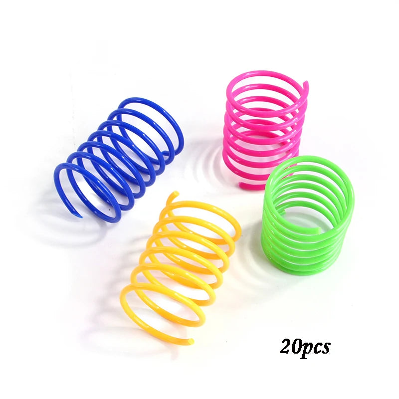 Juguetes para gatos y gatitos, juguete de resorte para gatos de calibre pesado y ancho y duradero, resortes coloridos, juguete para mascotas, resortes en espiral en espiral, 4/8/16/20 piezas