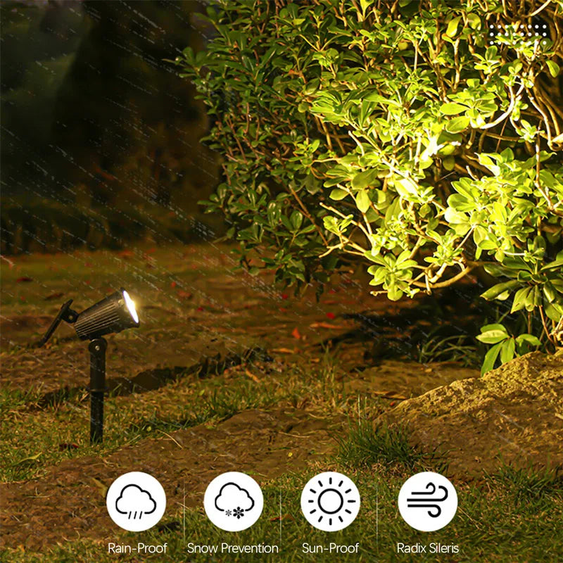 Foco Solar 9 LED Impermeable para Jardín con Brillo Ajustable y Luz RGB